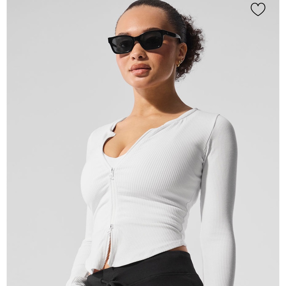 Alo-Yoga White stardust long sleeve - Picture 3 of 5